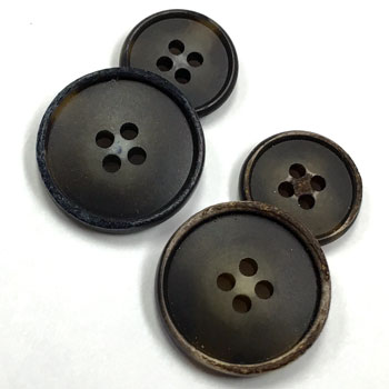HNX-157-Weathered Horn Look Button - 2 Colors, 2 Sizes